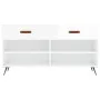 Engineered wood white gloss shoemaker bench 102x35x55 cm by vidaXL, Shoe racks and shoe organizers - Ref: Foro24-829710, Pric...