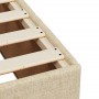 Estructura de cama sin colchón tela crema 120x200 cm