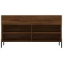 Banco zapatero madera de ingeniería marrón roble 102x35x55 cm de vidaXL, Zapateros y organizadores de calzado - Ref: Foro24-8...