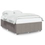Cama sin colchón tela gris taupe 140x190 cm