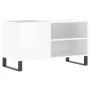 Glossy white engineered wood record cabinet 85x38x48 cm by vidaXL, CD and DVD storage - Ref: Foro24-831710, Price: 59,52 €, D...