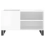 Glossy white engineered wood record cabinet 85x38x48 cm by vidaXL, CD and DVD storage - Ref: Foro24-831710, Price: 59,52 €, D...