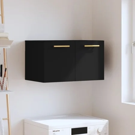 Black engineered wood wall cabinet 60x36.5x35 cm by vidaXL, Lockers and storage cabinets - Ref: Foro24-830005, Price: 40,51 €...