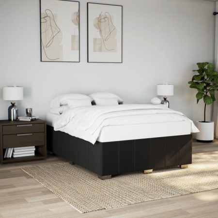 Cama sin colchón tela negro 140x200 cm