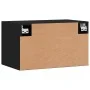 Black engineered wood wall cabinet 60x36.5x35 cm by vidaXL, Lockers and storage cabinets - Ref: Foro24-830005, Price: 40,51 €...