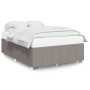 Cama sin colchón tela gris taupe 140x200 cm