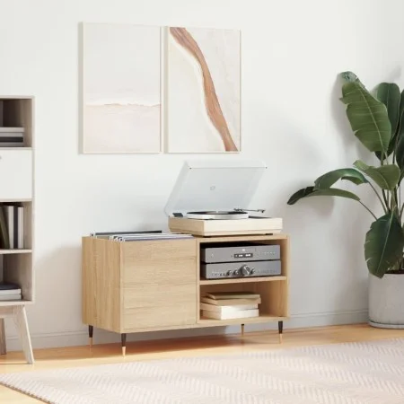 Sonoma oak engineered wood record cabinet 85x38x48 cm by vidaXL, CD and DVD storage - Ref: Foro24-831695, Price: 53,42 €, Dis...