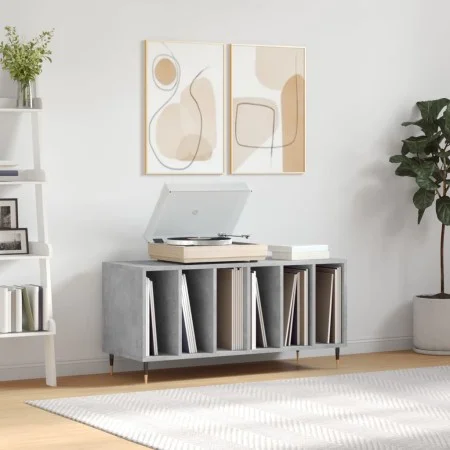 Concrete gray plywood disc cabinet 100x38x48 cm by vidaXL, CD and DVD storage - Ref: Foro24-831744, Price: 63,59 €, Discount: %
