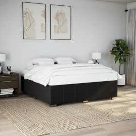 Cama sin colchón tela negro 180x200 cm