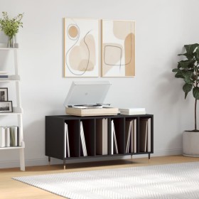 Plywood black record storage unit 100x38x48 cm by vidaXL, CD and DVD storage - Ref: Foro24-831741, Price: 66,37 €, Discount: %