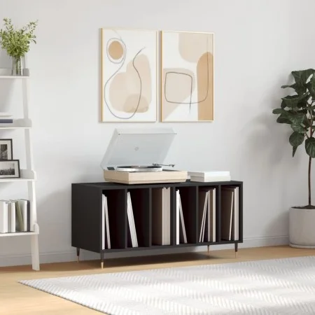 Plywood black record storage unit 100x38x48 cm by vidaXL, CD and DVD storage - Ref: Foro24-831741, Price: 68,35 €, Discount: %