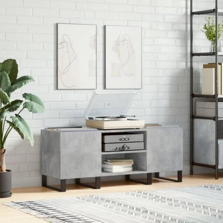 Concrete gray plywood disc cabinet 121x38x48 cm by vidaXL, CD and DVD storage - Ref: Foro24-831688, Price: 68,07 €, Discount: %