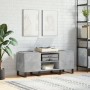 Concrete gray plywood disc cabinet 121x38x48 cm by vidaXL, CD and DVD storage - Ref: Foro24-831688, Price: 68,64 €, Discount: %