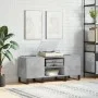 Concrete gray plywood disc cabinet 121x38x48 cm by vidaXL, CD and DVD storage - Ref: Foro24-831688, Price: 68,07 €, Discount: %