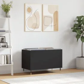 Plywood black record storage unit 74.5x38x48 cm by vidaXL, CD and DVD storage - Ref: Foro24-831717, Price: 38,14 €, Discount: %