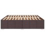 Cama sin colchón tela marrón oscuro 200x200 cm