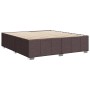 Cama sin colchón tela marrón oscuro 200x200 cm