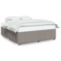 Cama sin colchón tela gris taupe 200x200 cm