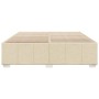 Cama sin colchón tela color crema 200x200 cm