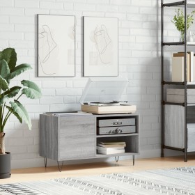 Sonoma gray engineered wood record cabinet 85x38x48 cm by vidaXL, CD and DVD storage - Ref: Foro24-831706, Price: 45,86 €, Di...
