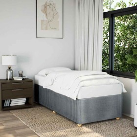 Estructura de cama sin colchón tela gris claro 80x200 cm