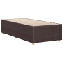 Estructura de cama sin colchón tela marrón oscuro 80x200 cm