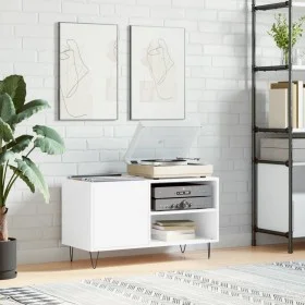White engineered wood record cabinet 85x38x48 cm by vidaXL, CD and DVD storage - Ref: Foro24-831700, Price: 53,08 €, Discount: %