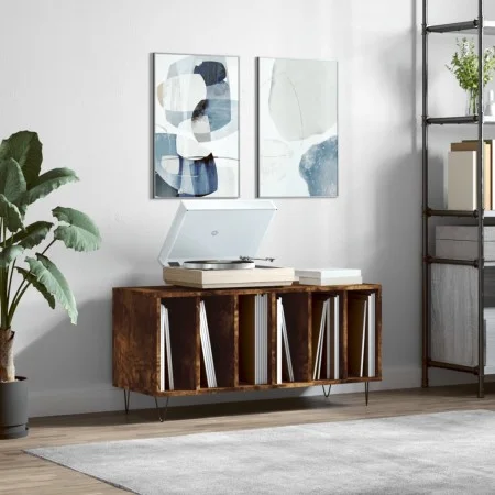 Smoked oak plywood disc cabinet 100x38x48 cm by vidaXL, CD and DVD storage - Ref: Foro24-831753, Price: 82,23 €, Discount: %