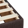 Estructura de cama sin colchón tela marrón oscuro 90x190 cm