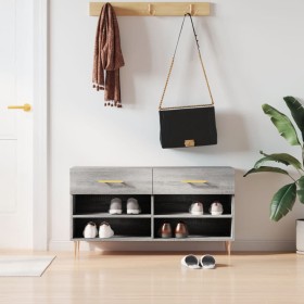 Sonoma gray engineered wood shoe bench 102x35x55 cm by vidaXL, Shoe racks and shoe organizers - Ref: Foro24-829730, Price: 54...