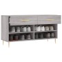 Sonoma gray engineered wood shoe bench 102x35x55 cm by vidaXL, Shoe racks and shoe organizers - Ref: Foro24-829730, Price: 54...