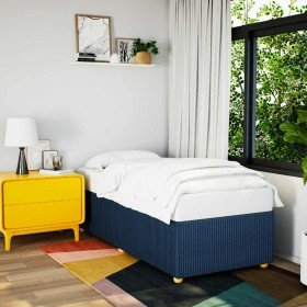 Estructura de cama sin colchón tela azul 90x190 cm en Camas y somieres | Comprar online en Foro24