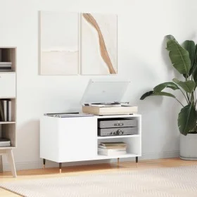 Engineered wood record storage unit in white, 85x38x48 cm by vidaXL, CD and DVD storage - Ref: Foro24-831692, Price: 53,98 €,...