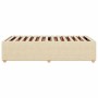 Estructura de cama sin colchón tela crema 90x200 cm