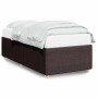 Estructura de cama sin colchón tela marrón oscuro 100x200 cm