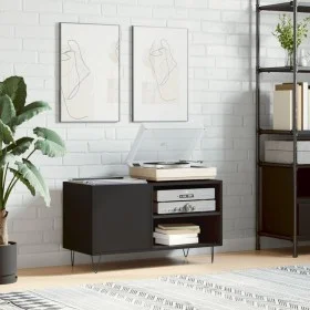Engineered wood record cabinet in black, 85x38x48 cm by vidaXL, CD and DVD storage - Ref: Foro24-831701, Price: 46,72 €, Disc...