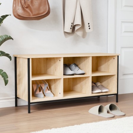 Mueble zapatero madera contrachapada roble Sonoma 100x35x50 cm