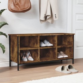 Mueble zapatero madera contrachapada roble ahumado 100x35x50 cm