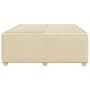 Estructura de cama sin colchón tela crema 120x190 cm