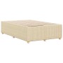 Estructura de cama sin colchón tela crema 120x190 cm