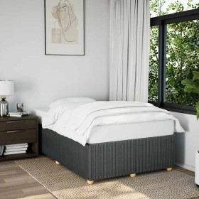 Estructura de cama sin colchón tela gris oscuro 120x200 cm