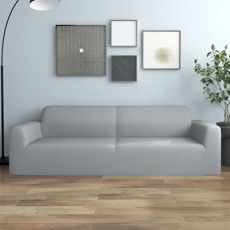 Funda elástica para sillón de 3 plazas poliéster jersey gris de vidaXL, Fundas - Ref: Foro24-332942, Precio: 27,87 €, Descuen...
