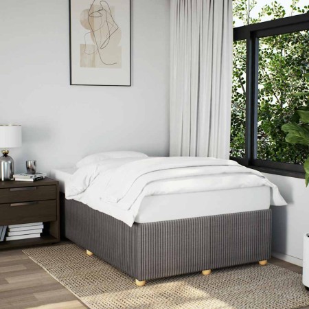 Estructura de cama sin colchón tela gris taupe 120x200 cm