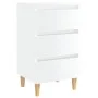 Nightstand wooden legs 2 pcs glossy white 40x35x69 cm by vidaXL, Nightstands - Ref: Foro24-805900, Price: 107,47 €, Discount: %