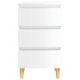 Mesita de noche patas madera 2 uds blanco brillo 40x35x69 cm de vidaXL, Mesitas de noche - Ref: Foro24-805900, Precio: 109,29...