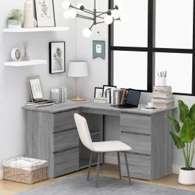 Escritorio de esquina contrachapada gris Sonoma 145x100x76 cm de vidaXL, Escritorios - Ref: Foro24-815442, Precio: 193,00 €, ...
