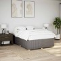 Cama sin colchón tela gris taupe 140x190 cm