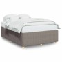 Cama sin colchón tela gris taupe 140x190 cm