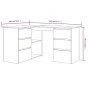Sonoma Eckschreibtisch aus grauem Sperrholz 145x100x76 cm von vidaXL, Schreibtische - Ref: Foro24-815442, Preis: 193,00 €, Ra...
