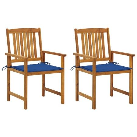 Garden chairs with cushions, 2 units, solid acacia wood by vidaXL, Garden chairs - Ref: Foro24-3061187, Price: 151,47 €, Disc...